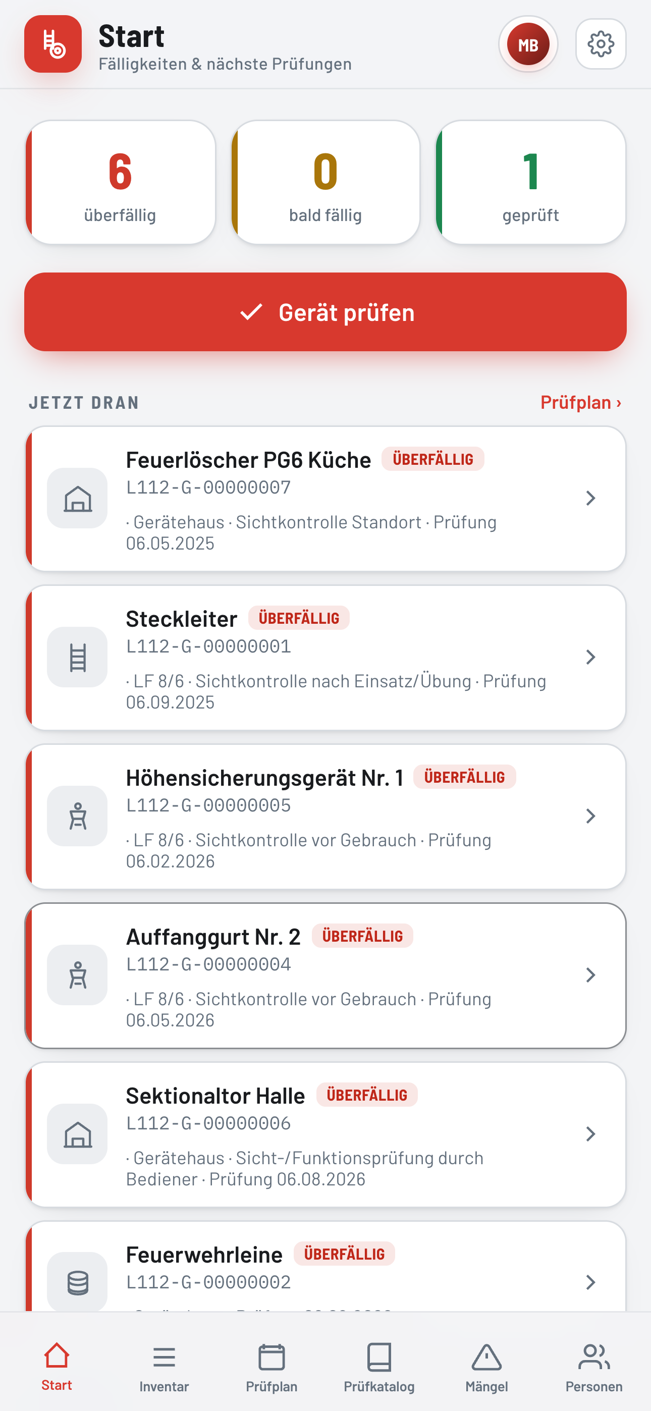 LOTSE112 Geräte im hellen Modus: Ampel-Dashboard
